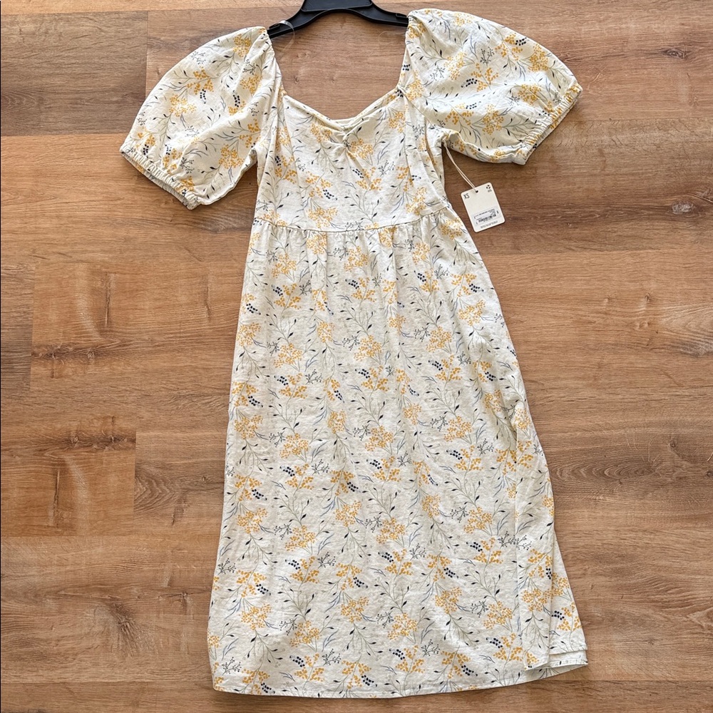 A.N.A Cream and Yellow Floral Dress